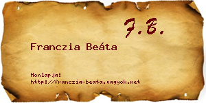 Franczia Beáta névjegykártya