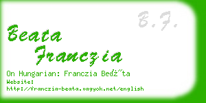 beata franczia business card